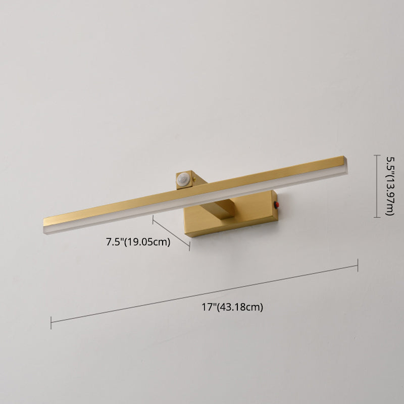 Luminaires muraux linéaires minimalistes modernes Approche de la vanité en métal avec capteur intelligent