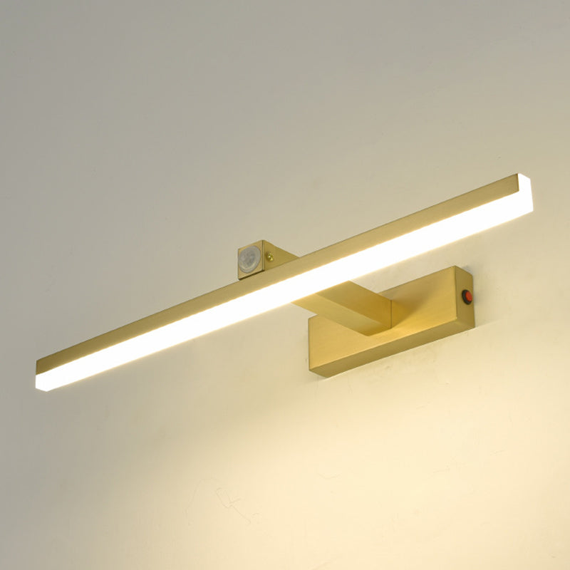 Modern Minimalist Linear Vanity Wall Light Fixtures Metal Vanity Sconce With Intelligent Sensor