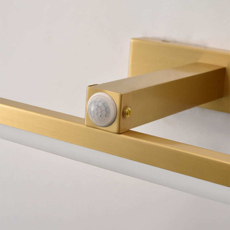 Moderne minimalistische lineare Waschtischwandleuchten Metall Waschtischleuchten mit intelligentem Sensor
