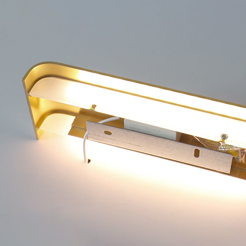 Modern Minimalist Style Rectangle Vanity Wall Light Fixtures Metal Vanity Lights for Bathroom