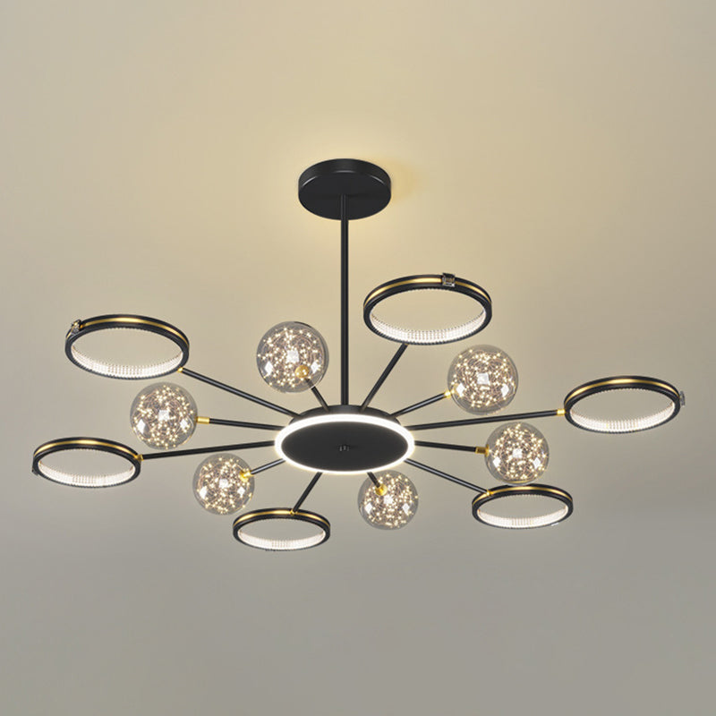 Modern Sputnik Chandelier Acrylic Pendant Ceiling Lights with Hanging Cord for Living Room