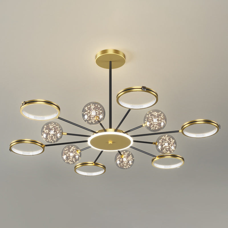 Modern Sputnik Chandelier Acrylic Pendant Ceiling Lights with Hanging Cord for Living Room