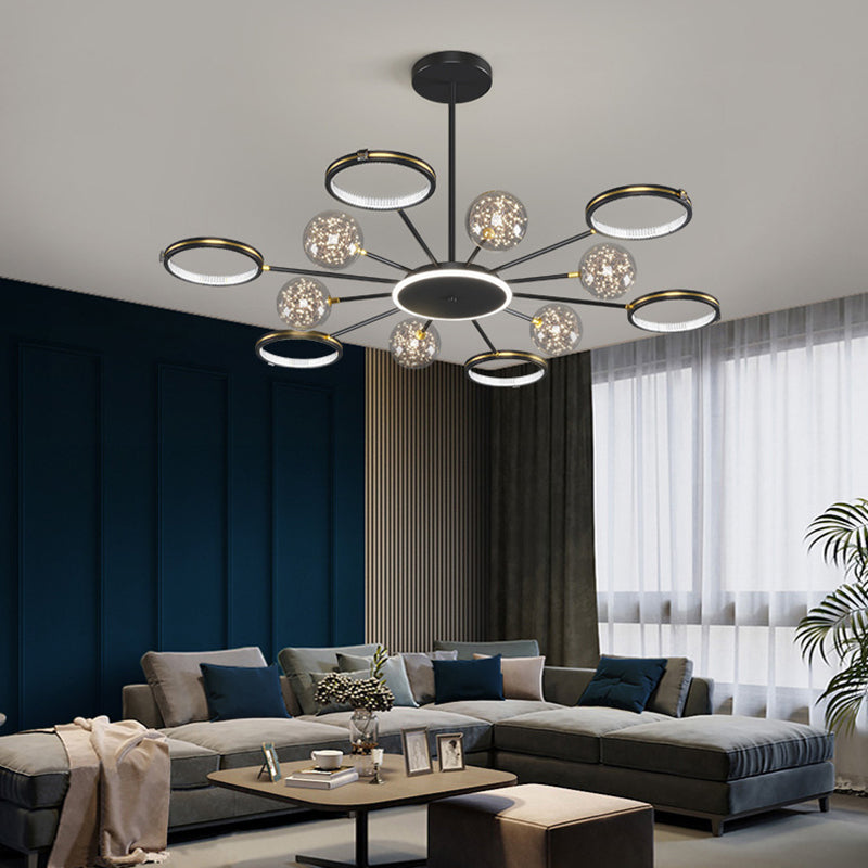 Modern Sputnik Chandelier Acrylic Pendant Ceiling Lights with Hanging Cord for Living Room