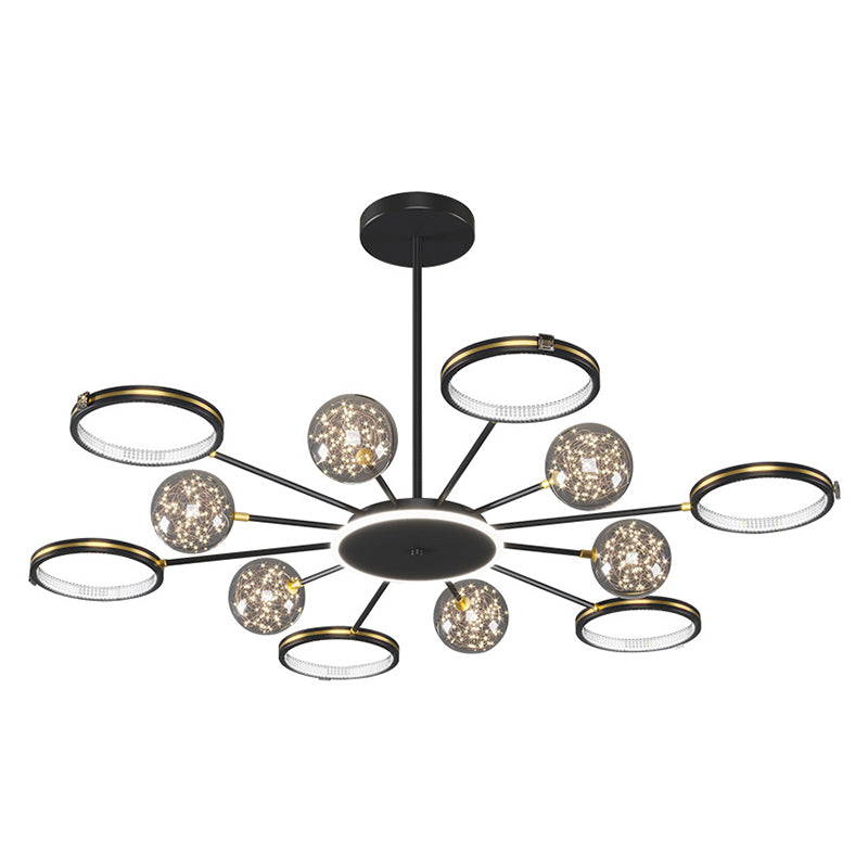 Modern Sputnik Chandelier Acrylic Pendant Ceiling Lights with Hanging Cord for Living Room