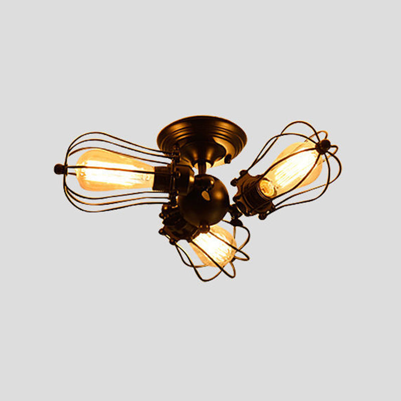 Schmiedeeisen antike Flush -Decken Deckenleuchte antike Bronze Starburst Flush Mount Light