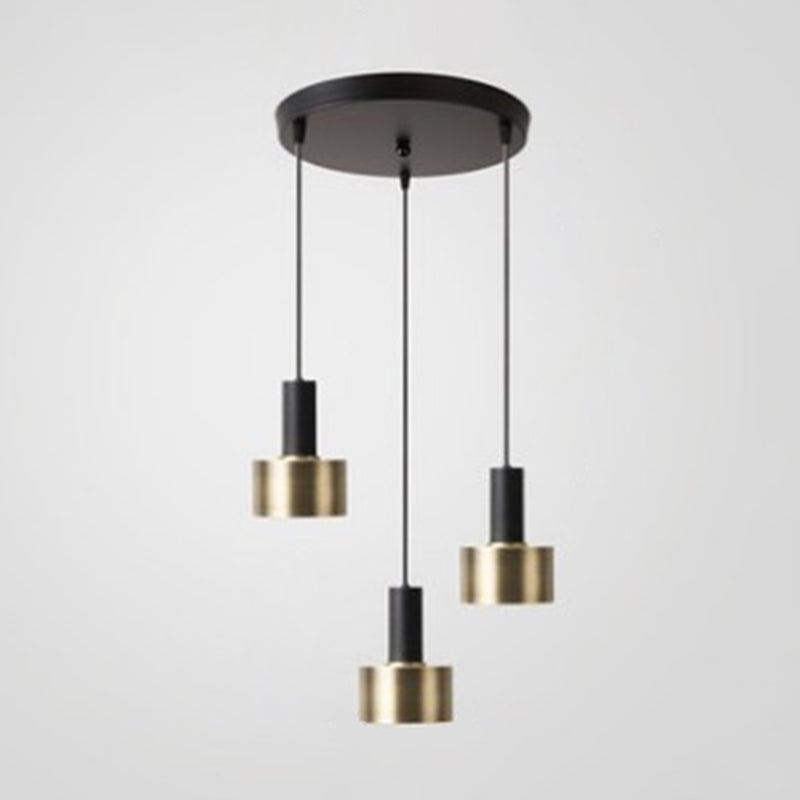 Brass Torchlight Shaped Pendant Lamp Postmodern Metal Hanging Light for Dining Room