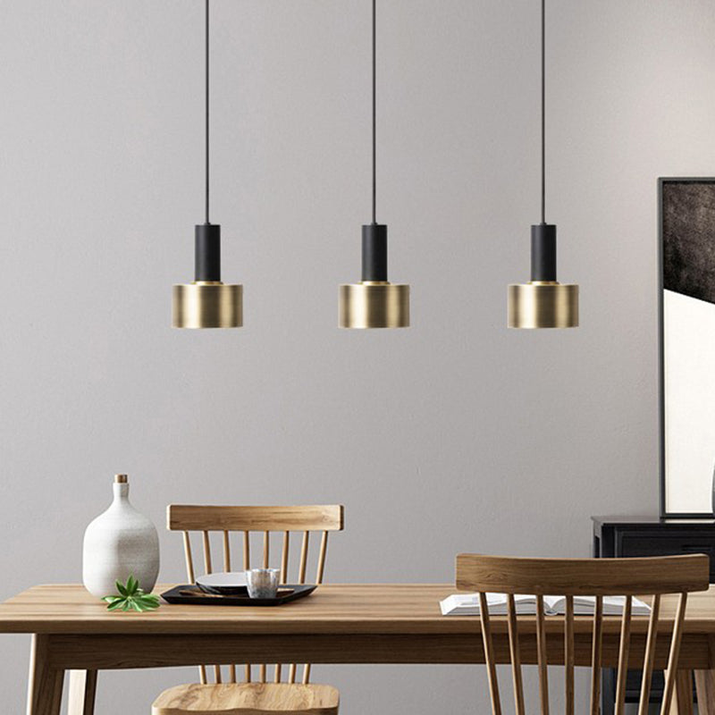 Brass Torchlight Shaped Pendant Lamp Postmodern Metal Hanging Light for Dining Room