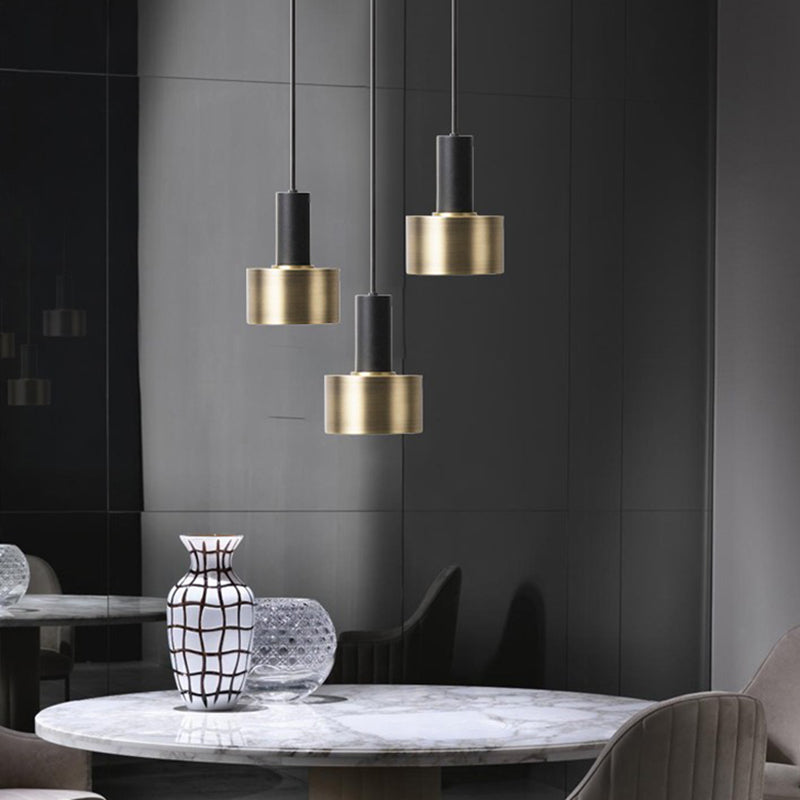 Brass Torchlight Shaped Pendant Lamp Postmodern Metal Hanging Light for Dining Room