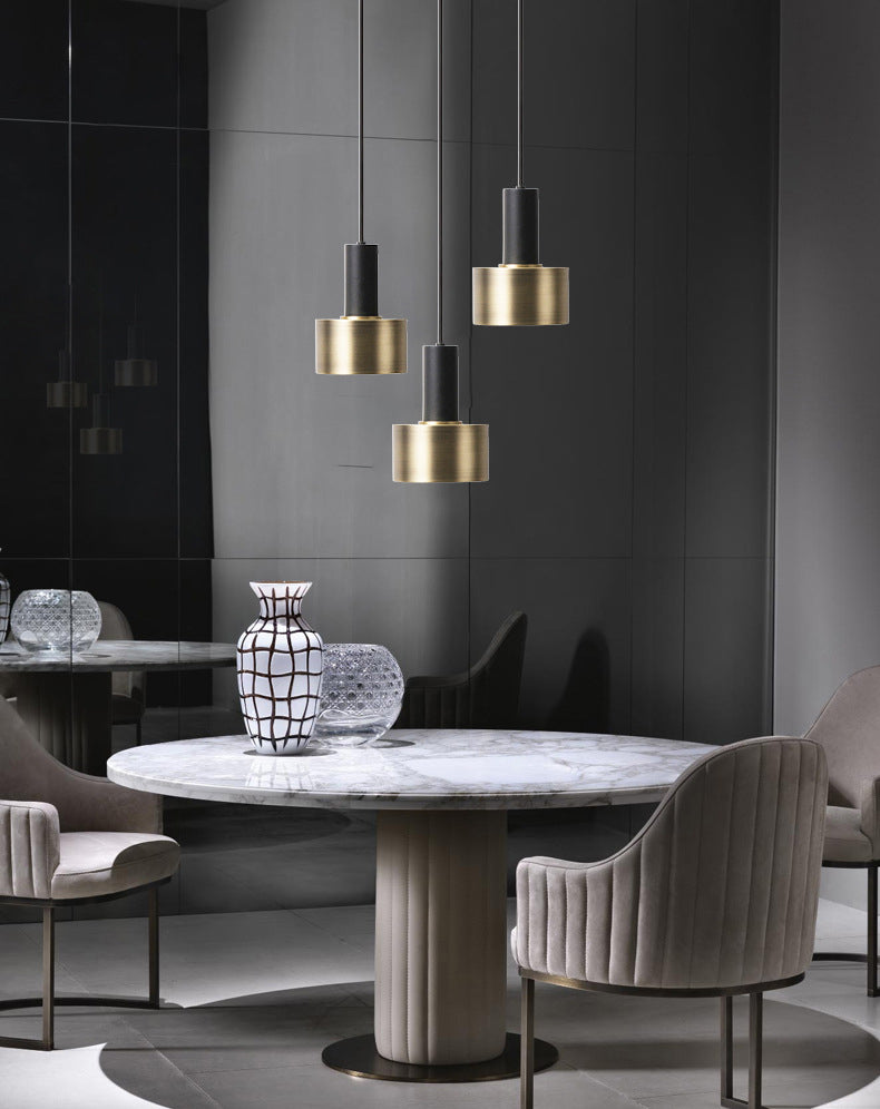 Brass Torchlight Shaped Pendant Lamp Postmodern Metal Hanging Light for Dining Room