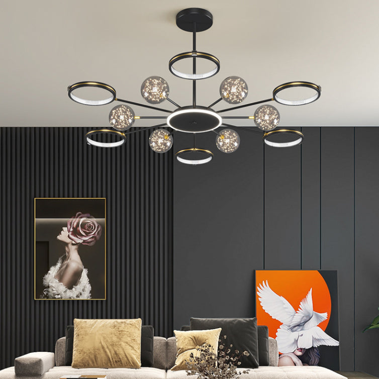 Modern Sputnik Chandelier Acrylic Pendant Ceiling Lights with Hanging Cord for Living Room