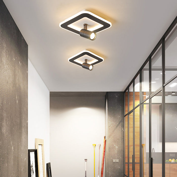 Plafoniera da incasso in metallo leggero a 2 apparecchi di illuminazione moderni per foyer e hall