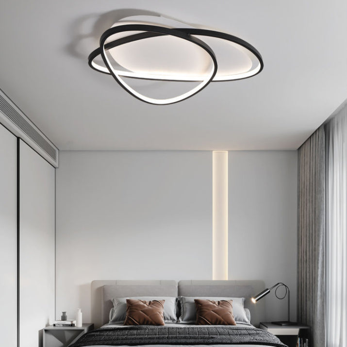 Triangolo camera da letto semi -filo soffitto leggero acrilico minimalismo soffitto a filo monte luce in nero