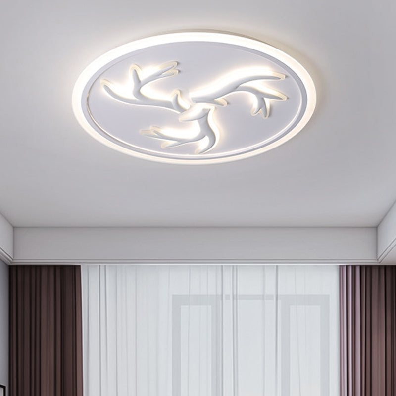 Rond flushmountlighting acrylique minimaliste LED blanc salon encastré luminaire