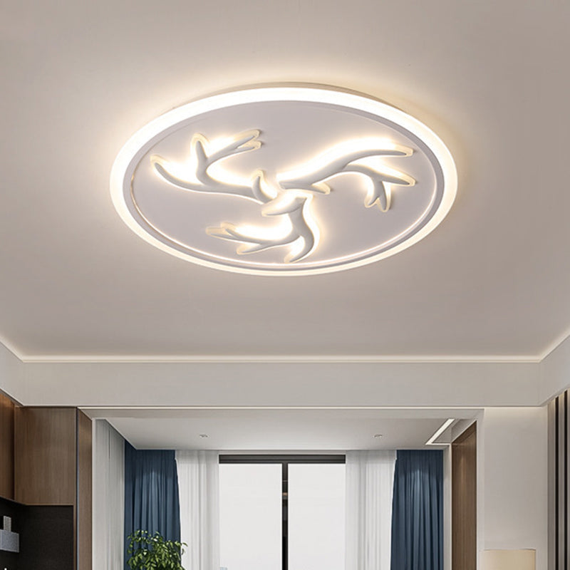 Round Flushmount Lighting Minimalist Acrylic LED White Flush Light Fixture for Living Room