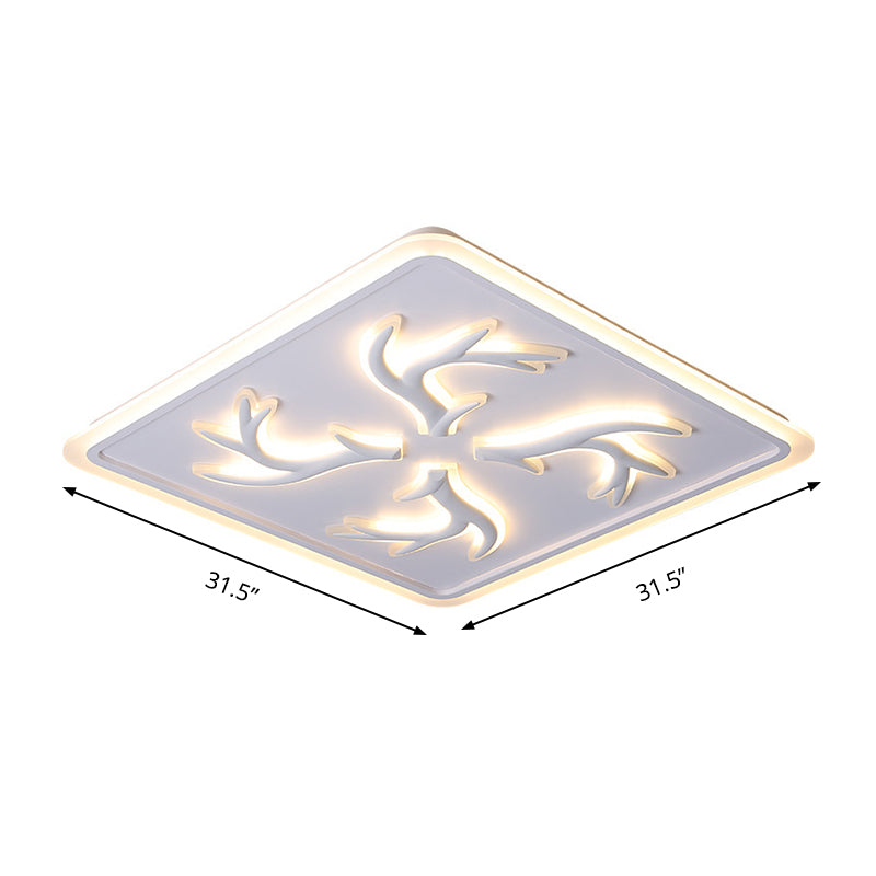 Luminaria de techo empotrada para sala de estar LED acrílica de montaje empotrado cuadrado contemporáneo en blanco