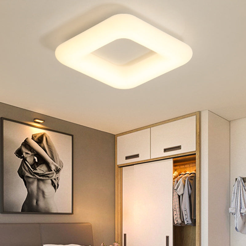 Acryl Vierkante Flush Verlichting Modernistische Witte LED Plafond Mount Lamp Fixture voor Slaapkamer, 18"/23.5"/29.5" Breed