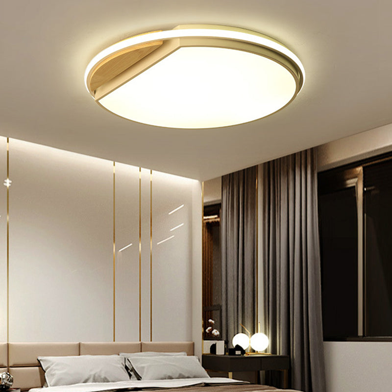 Circular Flush Light Modernism Acrylic 16.5" Wide LED White Ceiling Mounted Fixture in White/3 Color Light