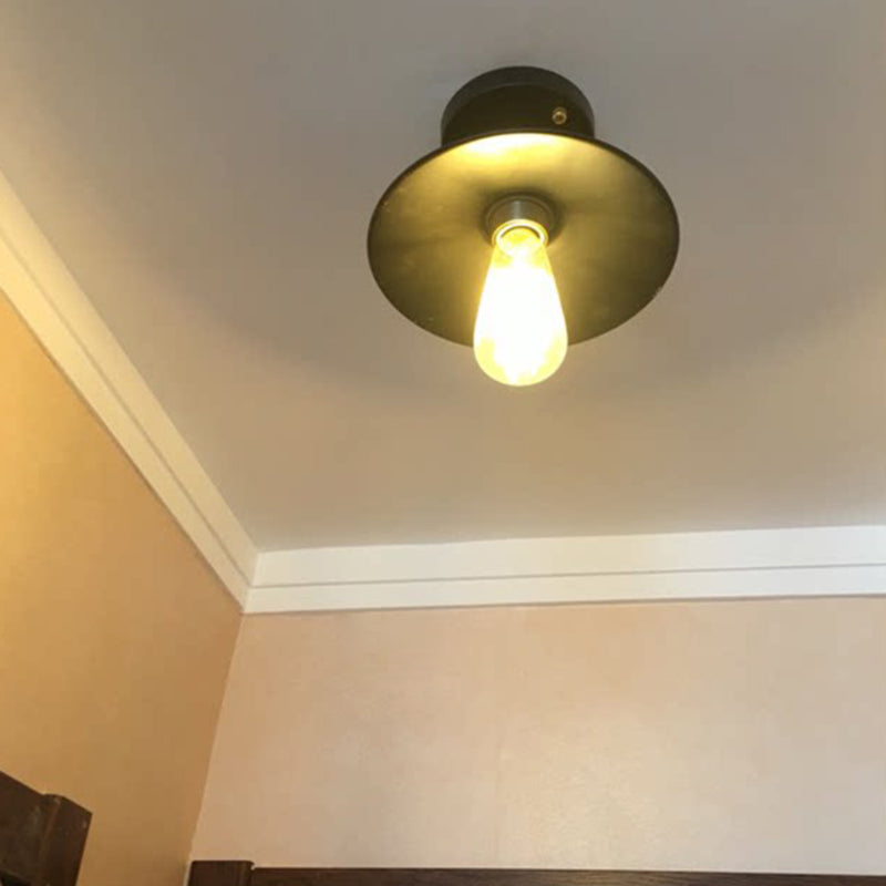 Metall Industrial Semi Flush Mount Deckenleuchte 1 Leichtkegel Halbblütermontage -Beleuchtung für Hall und Foyer