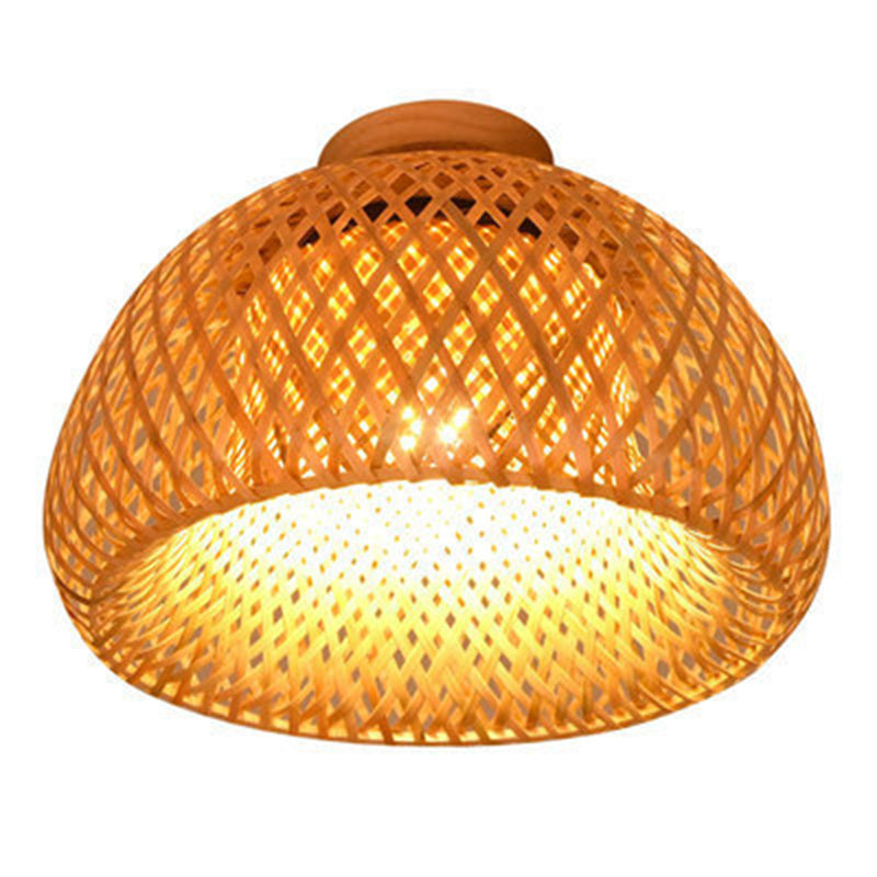 Bamboo Asia Semi Flush Mount Ceiling Fixture 1 Light Semi Flush Mount Lighting for Hall And Foyer