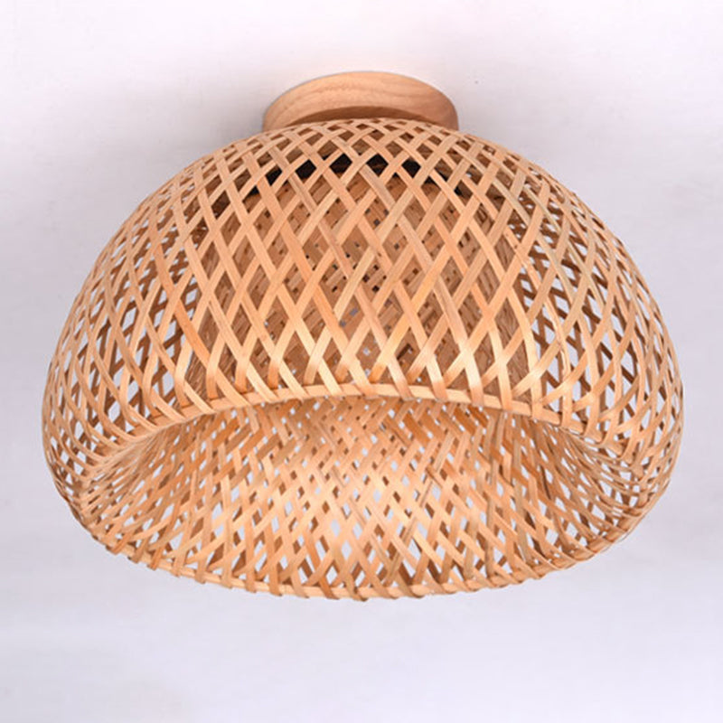 Bamboo Asia Semi Flush Mount Ceiling Fixture 1 Light Semi Flush Mount Lighting for Hall And Foyer