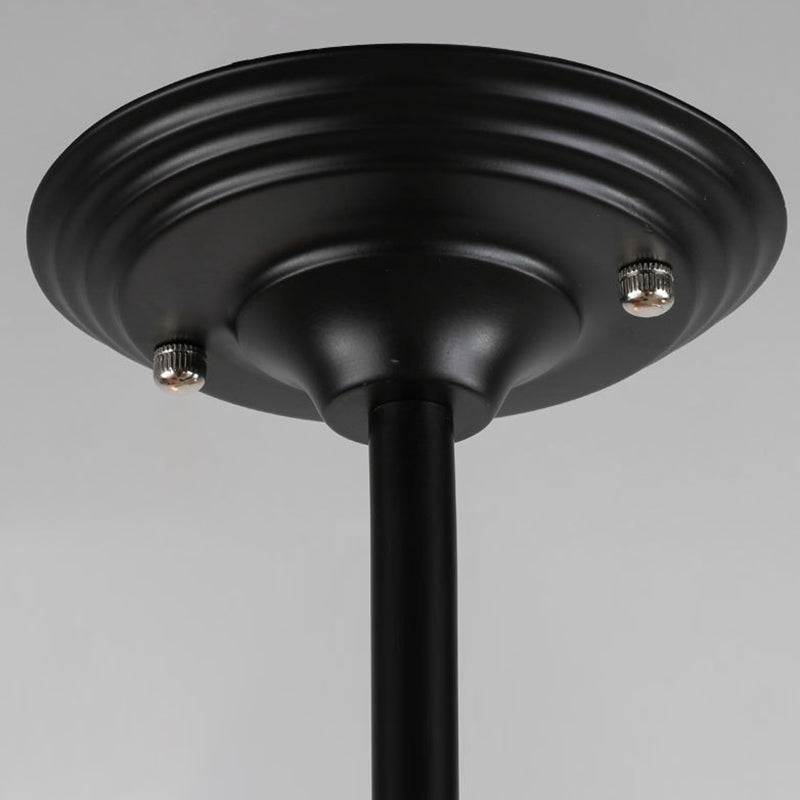 Adjustable Chandelier Pendant Light Industrial Style Black Metal Ceiling Hung Fixture