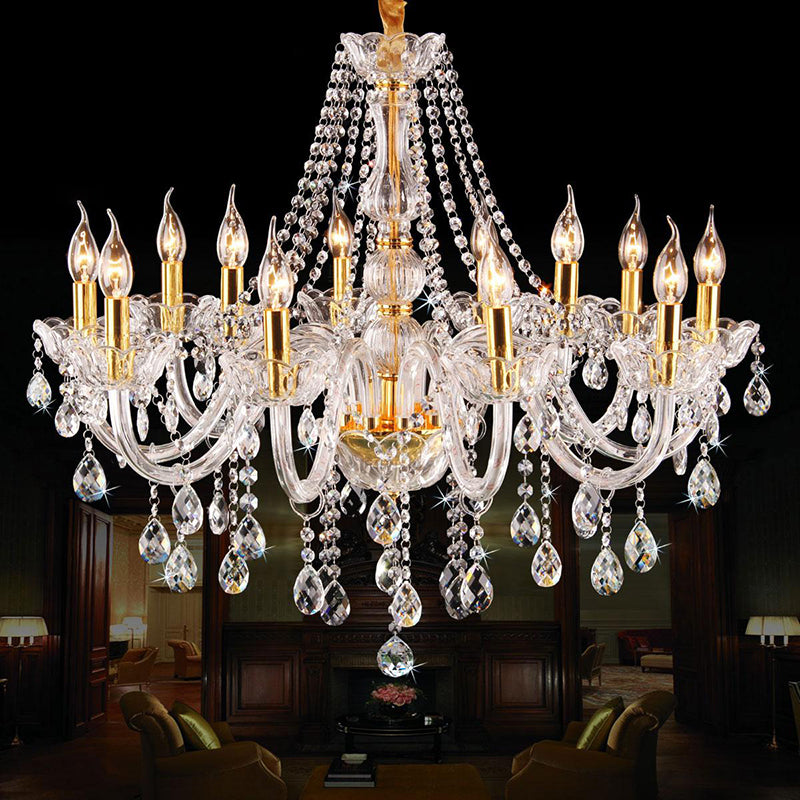 K9 Crystal Victorian Drop lampe Candelabra Candelier d'éclairage de lustre pour chambre à coucher