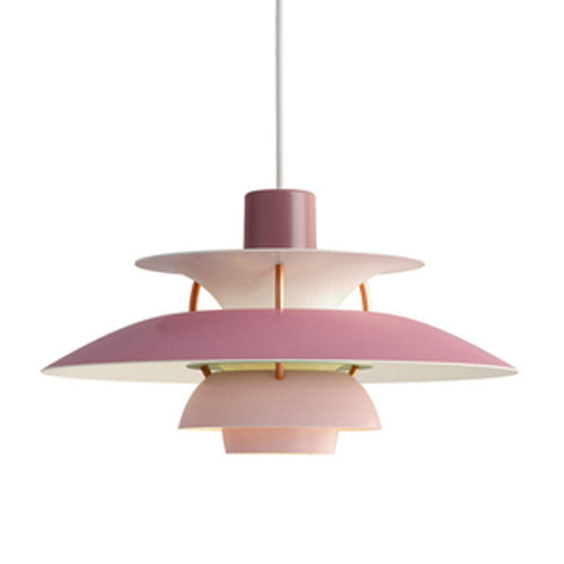 Luminaire pendentif multicouche Macaron Aluminium 1-Light Living Room Hanging Light