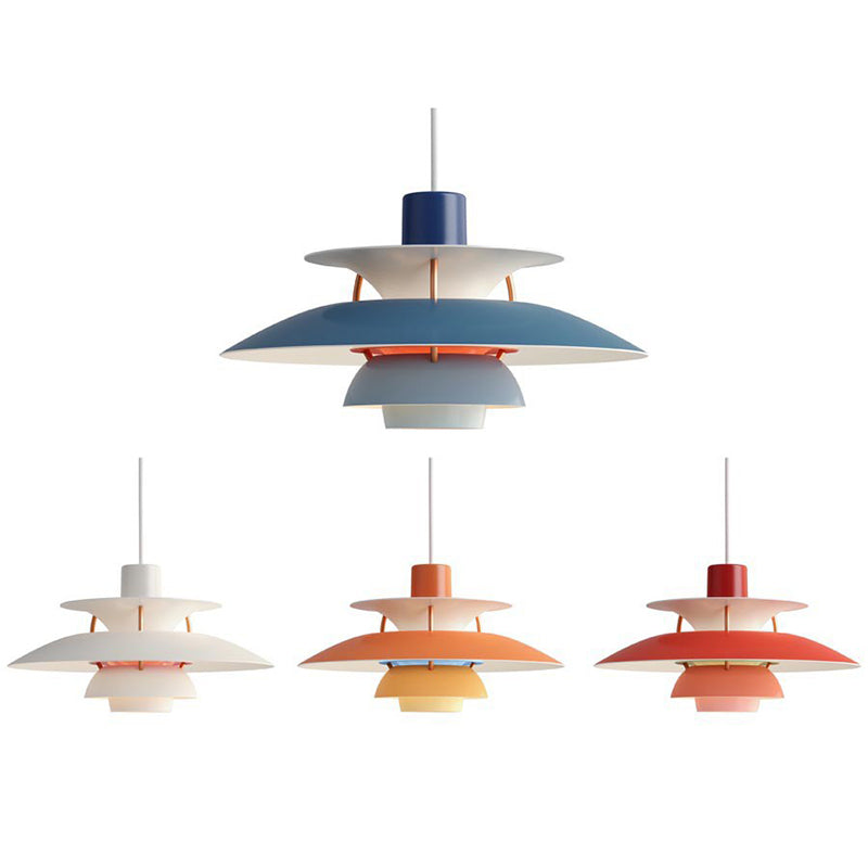 Luminaire pendentif multicouche Macaron Aluminium 1-Light Living Room Hanging Light