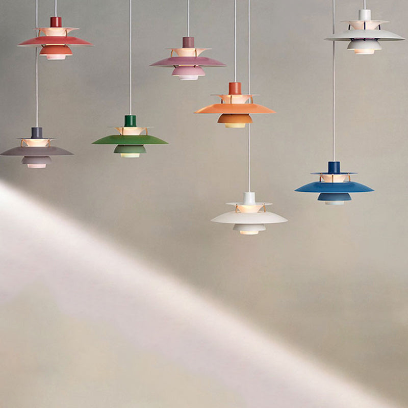 Luminaire pendentif multicouche Macaron Aluminium 1-Light Living Room Hanging Light