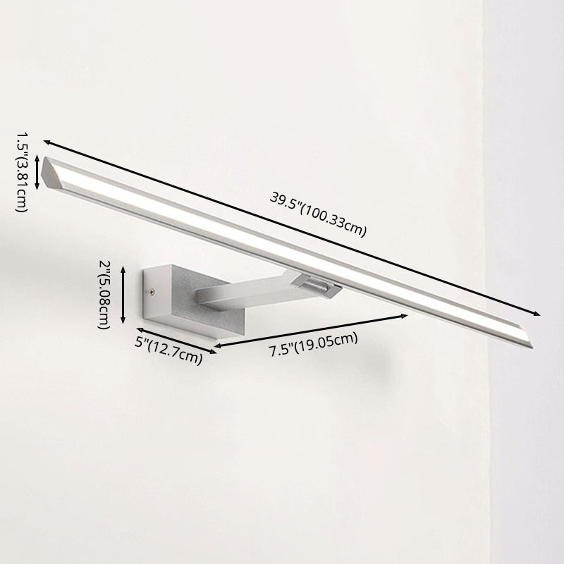 Modern Minimalist Style Linear Wall Mounted Vanity Lights Aluminum 1 Light Vanity Mirror Lights