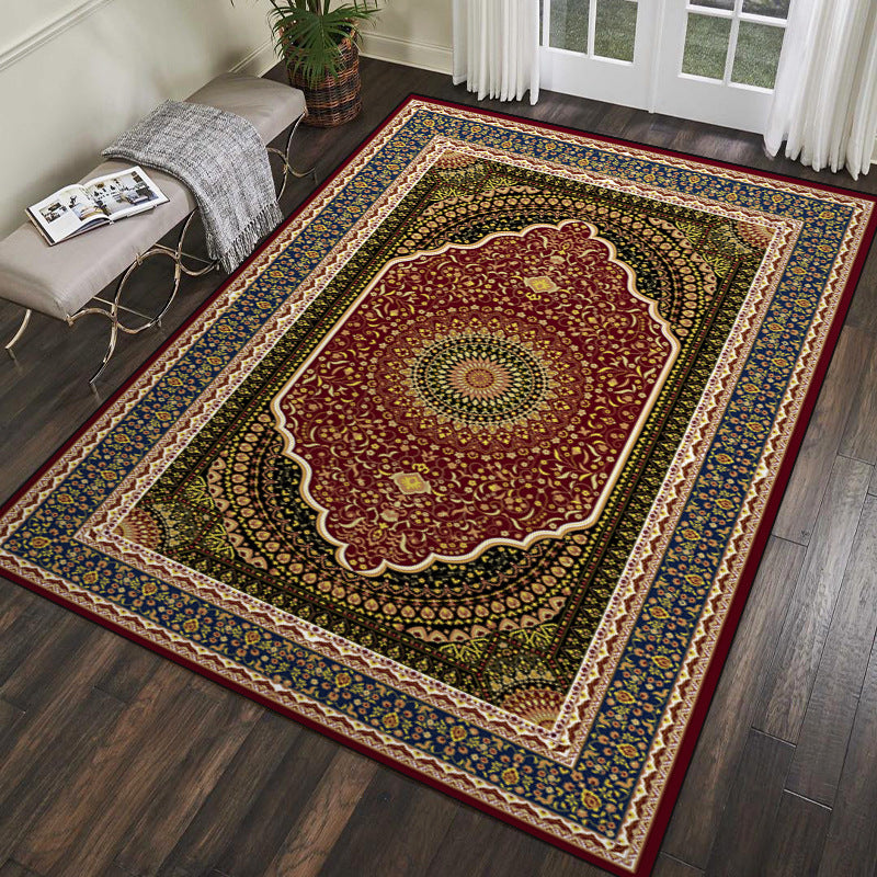 Soft Color Classic Carpet Polyester Moroccan Pattern Indoor Rug Washable Rug for Living Room