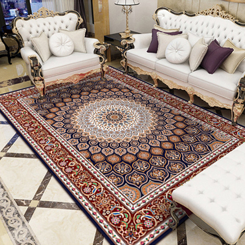 Soft Color Classic Carpet Polyester Moroccan Pattern Indoor Rug Washable Rug for Living Room