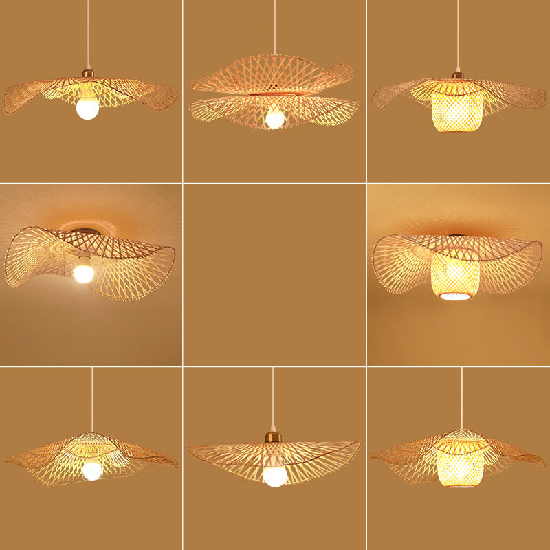 Bamboo Asia Flush Mount Ceiling Light Fixtures 1 Light Twist Flush Ceiling Light Fixture for Bedroom