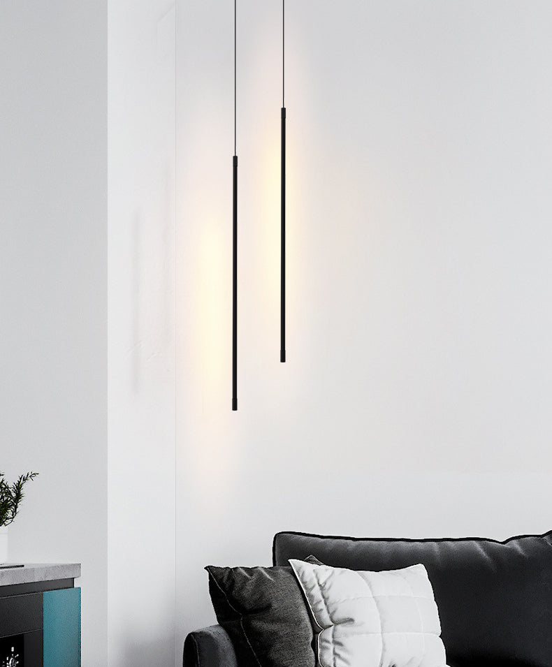 Modern Minimalist Linear Pendant Lighting Fixtures Aluminum Pendant Ceiling Lights for Bedroom