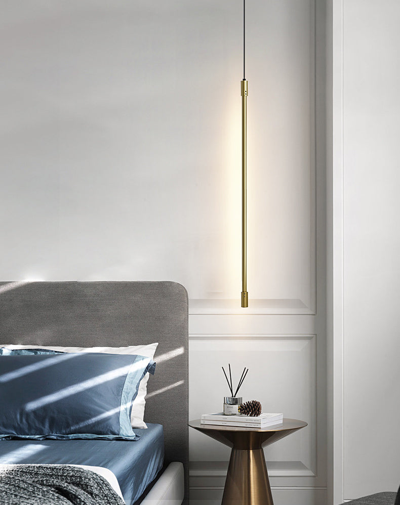 Modern Minimalist Linear Pendant Lighting Fixtures Aluminum Pendant Ceiling Lights for Bedroom