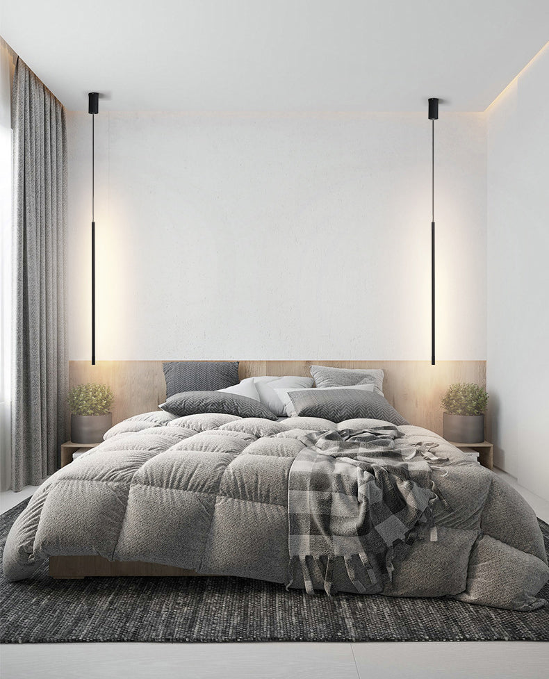 Modern Minimalist Linear Pendant Lighting Fixtures Aluminum Pendant Ceiling Lights for Bedroom