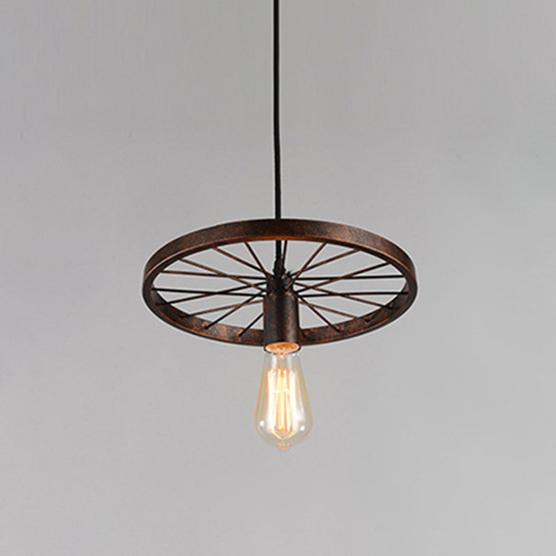 Industrial Wagon Wheel Cluster Pendant Light Metal Multi Light Pendant for Living Room