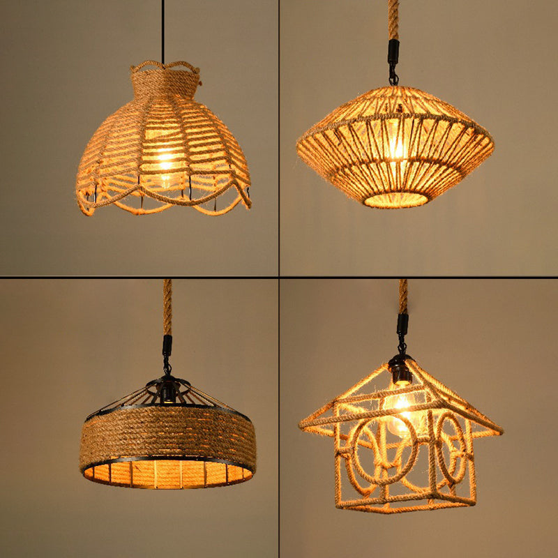 Industrial Rope Cord Commercial Pendant Lighting Metal Pendant Lighting Fixtures for Living Room