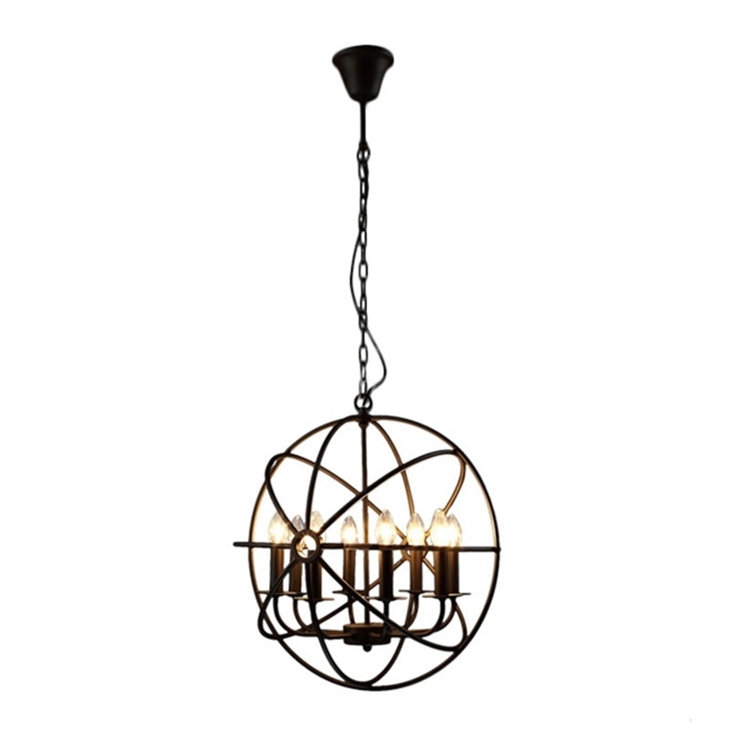 Black Antique Style Ceiling Hanging Light Fixture Metal Chandeliers Pendant Lights