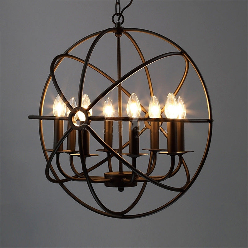 Black Antique Style Ceiling Hanging Light Fixture Metal Chandeliers Pendant Lights