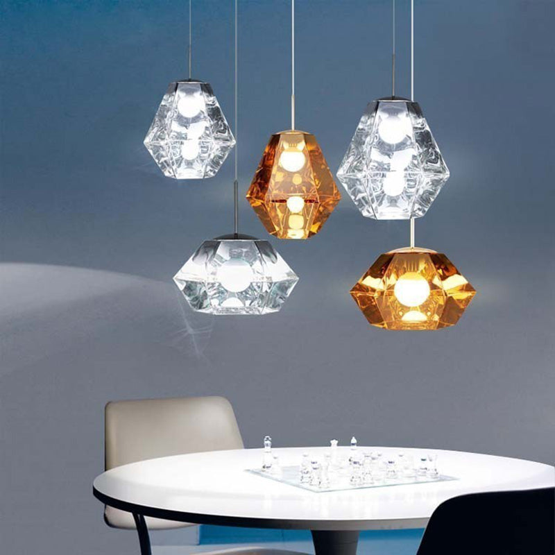 Minimalisme Polyhedra Diamond Shade Hanging Light Nordic Style PENDANT ÉCLAIRAGE ACRYLIQUE POUR COFES