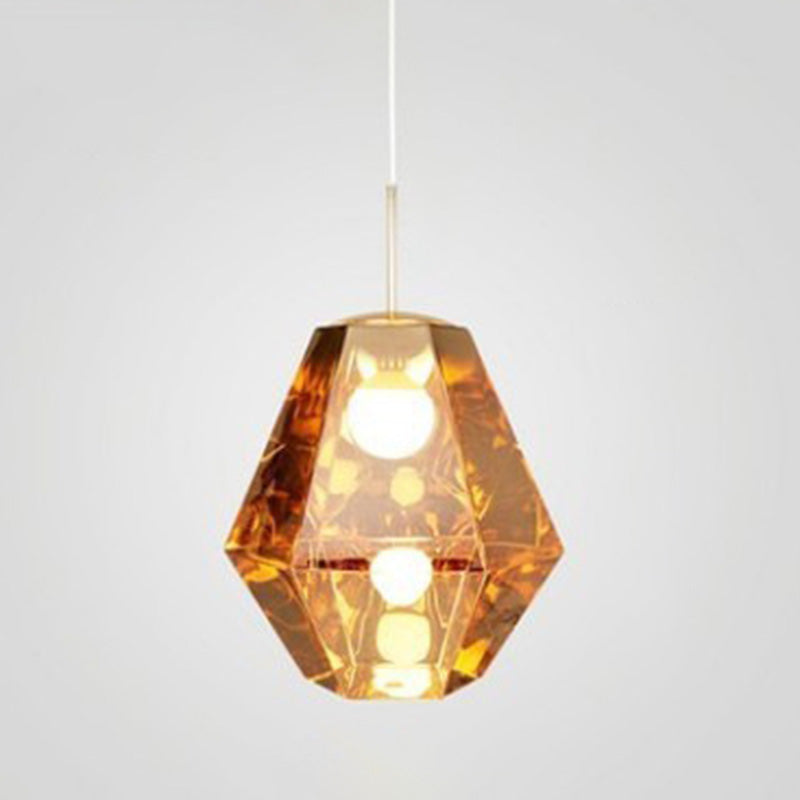 Minimalisme Polyhedra Diamond Shade Hanging Light Nordic Style PENDANT ÉCLAIRAGE ACRYLIQUE POUR COFES