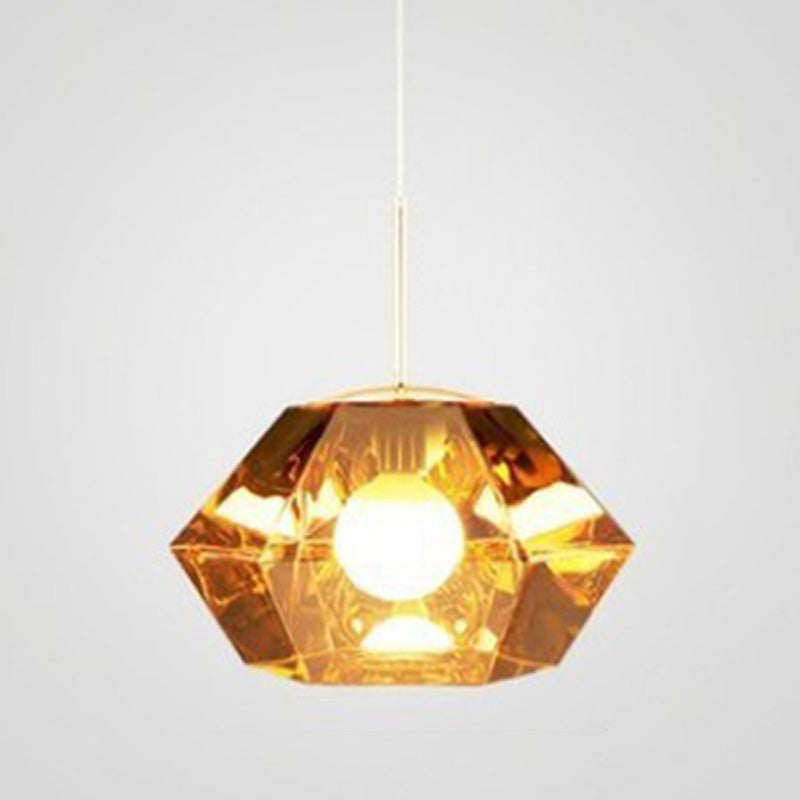 Minimalisme Polyhedra Diamond Shade Hanging Light Nordic Style PENDANT ÉCLAIRAGE ACRYLIQUE POUR COFES