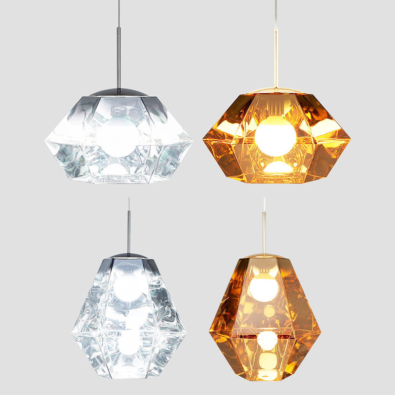 Minimalisme Polyhedra Diamond Shade Hanging Light Nordic Style PENDANT ÉCLAIRAGE ACRYLIQUE POUR COFES