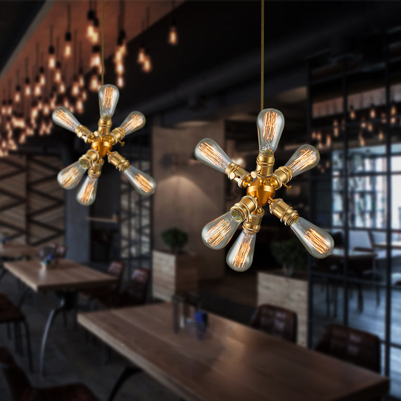 Sputnik Chandelier Light Fixture Industrial Metal Pendant Lighting for Restaurant