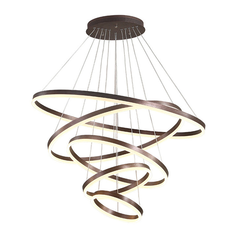 LED LED LED Chandelier Pendant Light Simplicity Chandelier Lightture avec cercles Metal Shade