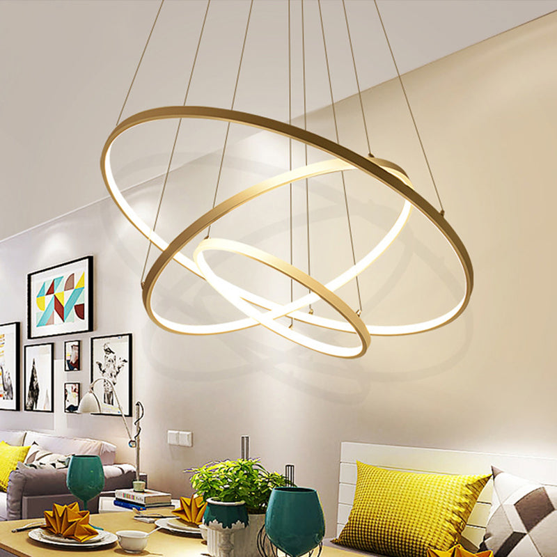 Metal 3-Tier Chandelier Light Fixture Modern Style LED Pendant Light Fixture for Dinning Room