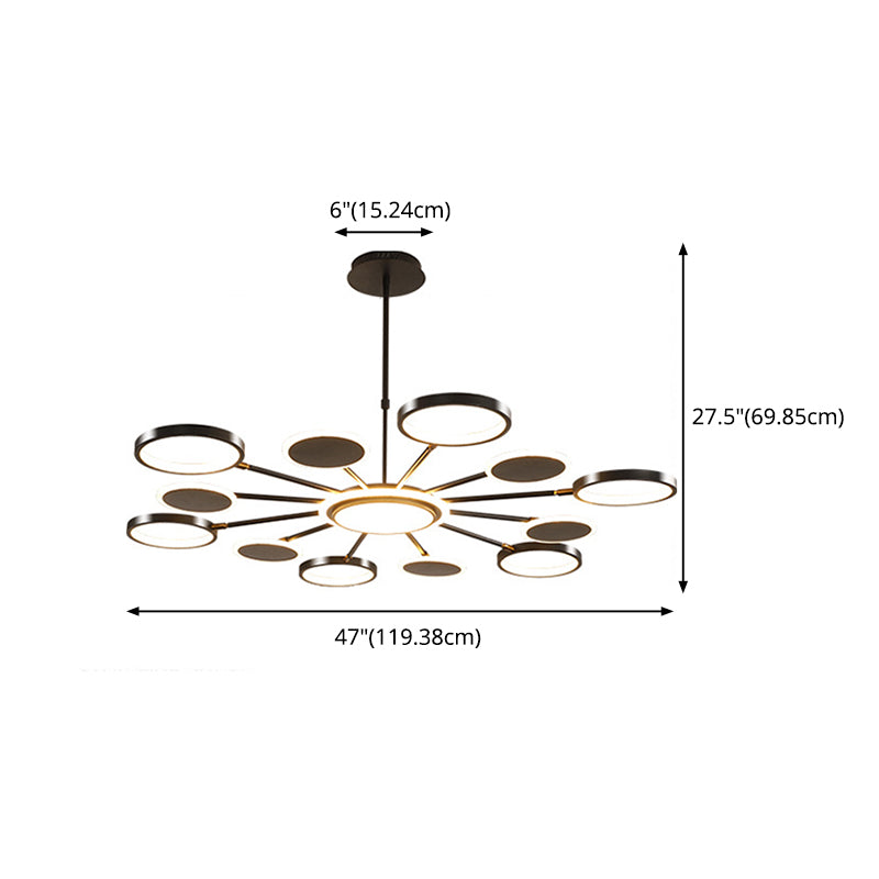 Cercles de luminaire suspendu LED de style nordique avec nuance en métal