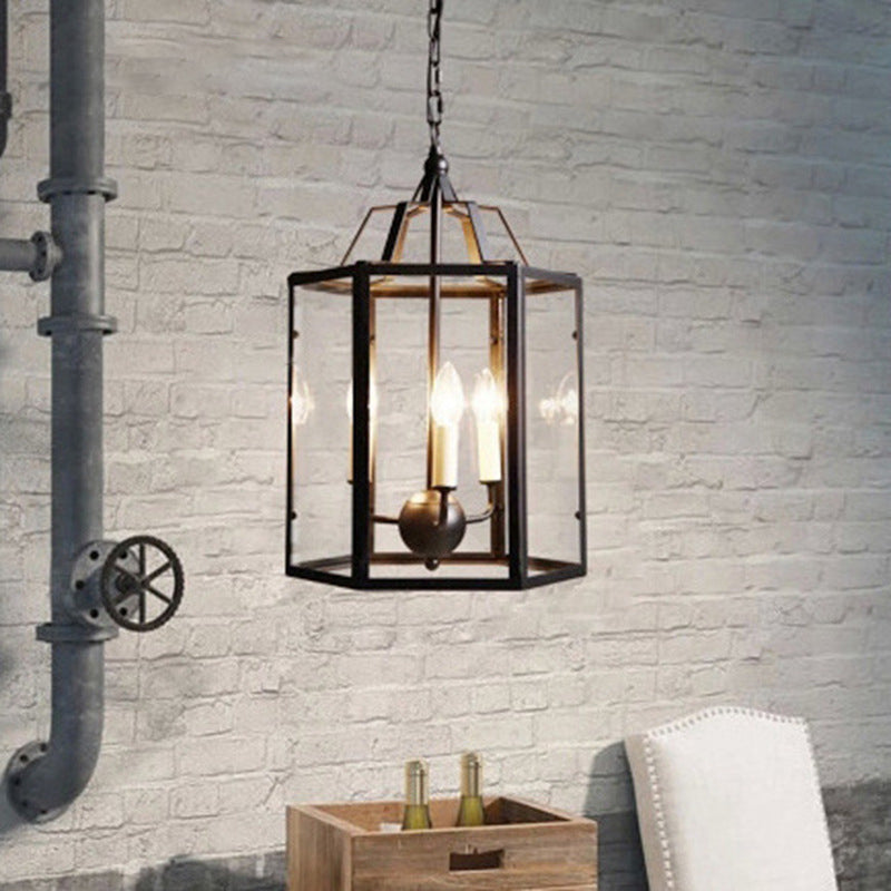 Candle Hanging Ceiling Fixture Industrial Black Metal Ceiling Hanging Light Fixture