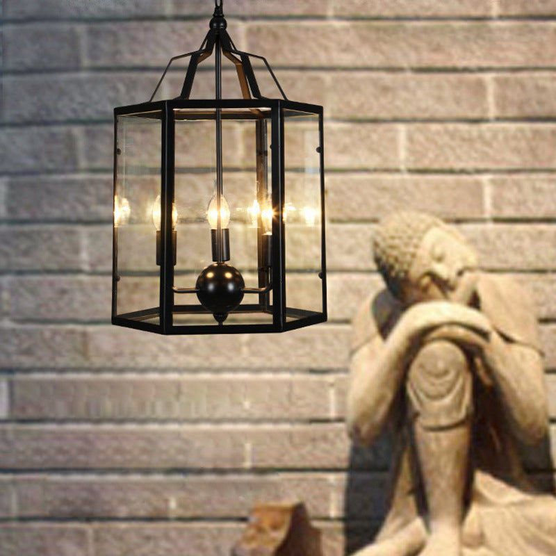 Candle Hanging Ceiling Fixture Industrial Black Metal Ceiling Hanging Light Fixture